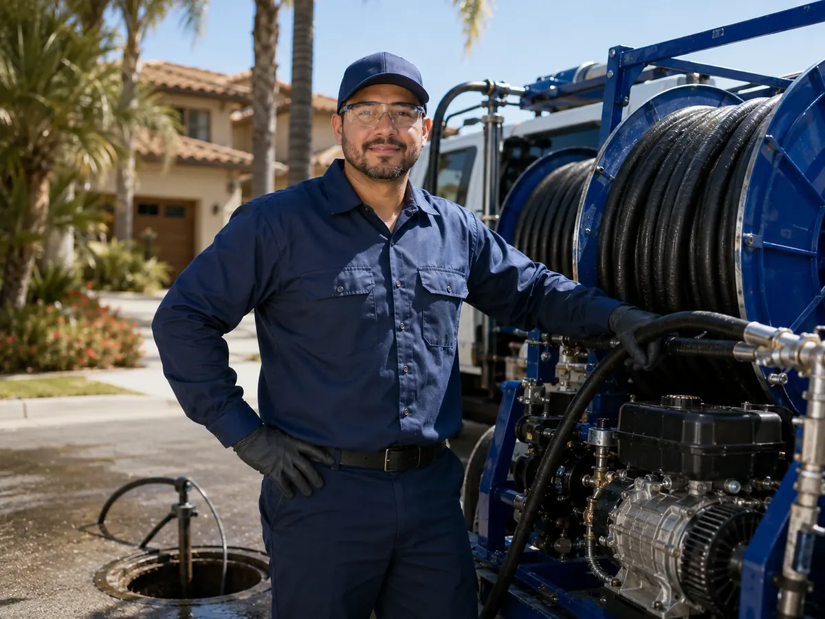 Hydro jet sewer cleaning in Bonsall